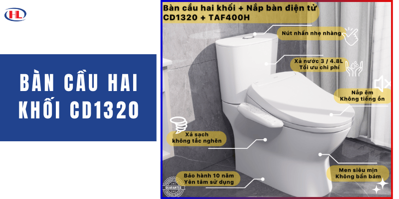 Bàn Cầu Hai Khối CD1320 - TAF400H 