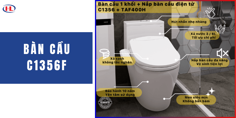 Bàn Cầu Kèm Nắp Điện Tử C1356F - TAF400H