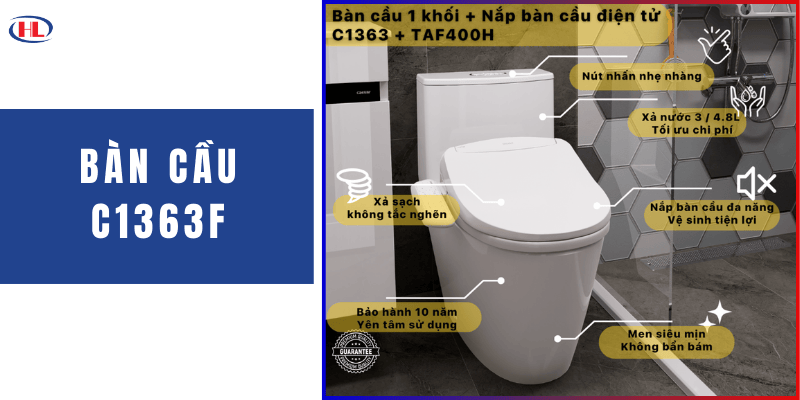 Bàn Cầu Kèm Nắp Điện Tử C1363F - TAF400H