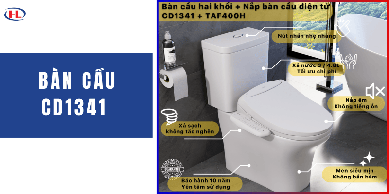 Bàn Cầu Kèm Nắp Điện Tử CD1341