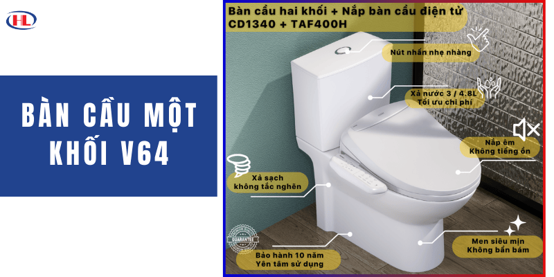 Bàn Cầu Kết Hợp Nắp Điện Tử CD1340 - TAF400H