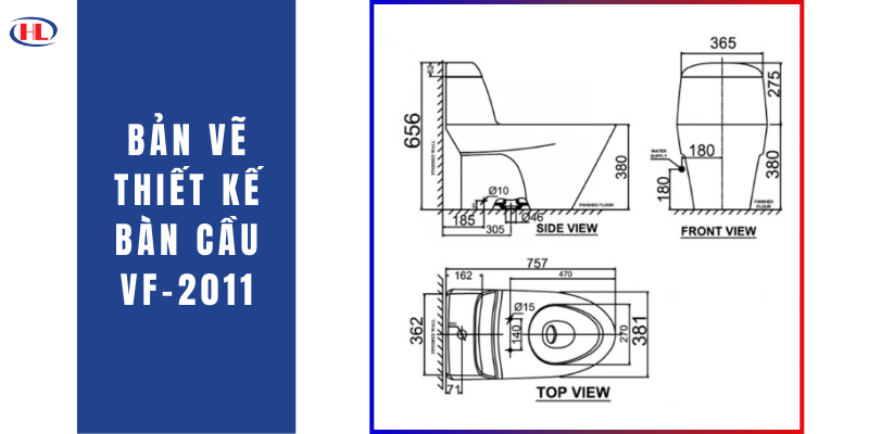 Bản Vẽ Thiết Kế Bàn Cầu VF-2011