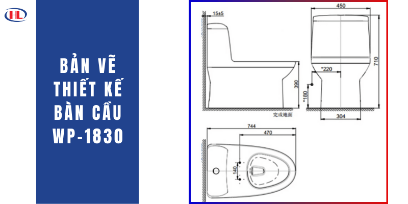 Bản Vẽ Thiết Kế Bàn Cầu WP-1830