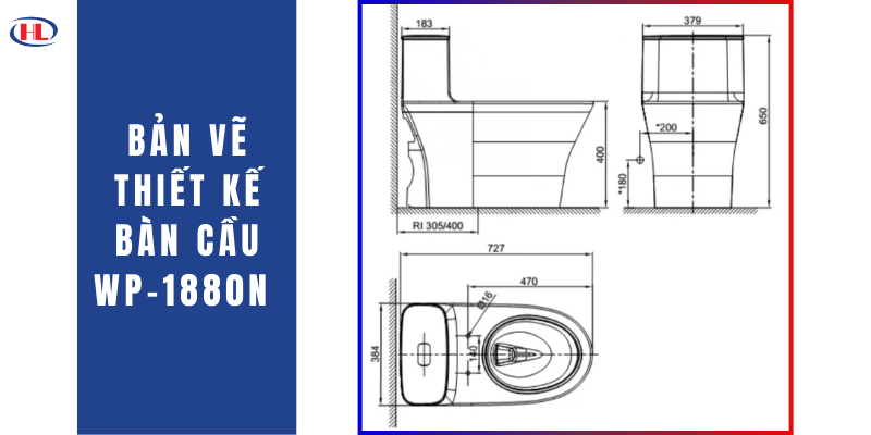 Bản Vẽ Thiết Kế Bàn Cầu WP-1880N