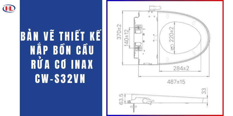 Bản Vẽ Thiết Kế Nắp Bồn Cầu Rửa Cơ INAX CW-S32VN