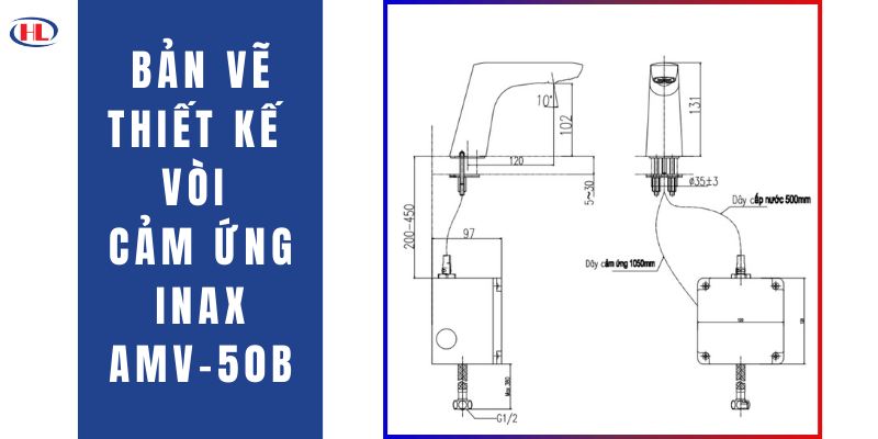 Bản Vẽ Thiết Kế Vòi Cảm Ứng Inax AMV-50B