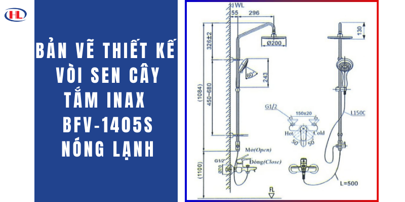 Bản Vẽ Thiết Kế Vòi Sen Cây Tắm BFV-1405S