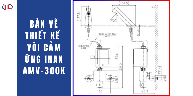 Bản Vẽ Thiết Kế Vòi Cảm Ứng Inax AMV-300K