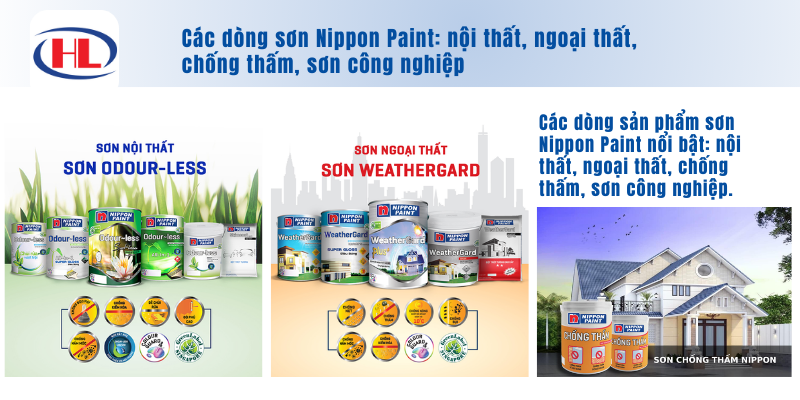 Các dòng sơn Nippon Paint_ nội thất, ngoại thất, chống thấm, sơn công nghiệp