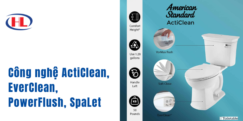 Công nghệ ActiClean, EverClean, PowerFlush, SpaLet