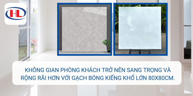 Phòng khách hiện đại với gạch lát nền bóng kiếng - Mẫu gạch lát nền phòng khách đẹp