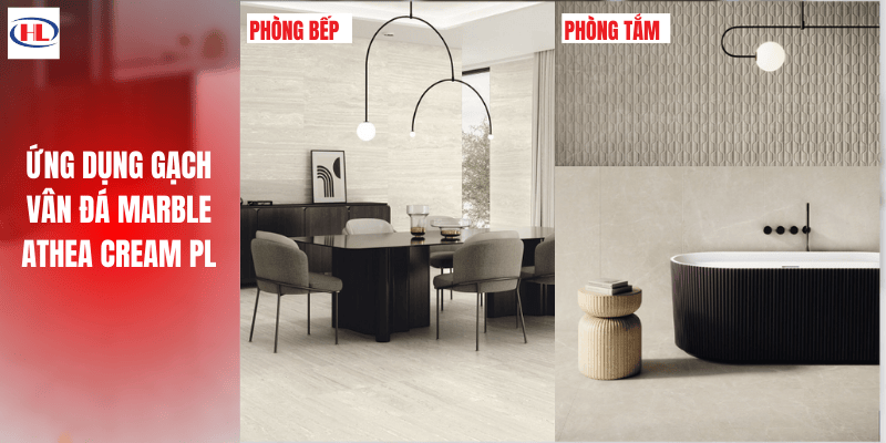 Ứng dụng Gạch Vân Đá Marble Athea Cream PL