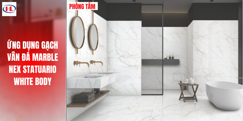 Ứng dụng Gạch Vân Đá Marble Nex Statuario White Body